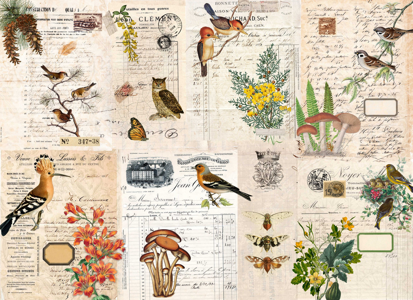 Fall Botanical Blocks Roycycled Paper