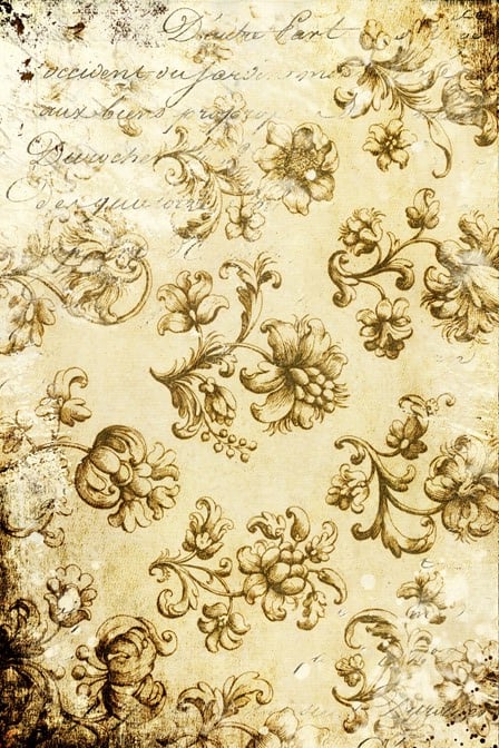 Distressed Grungy Floral Paper