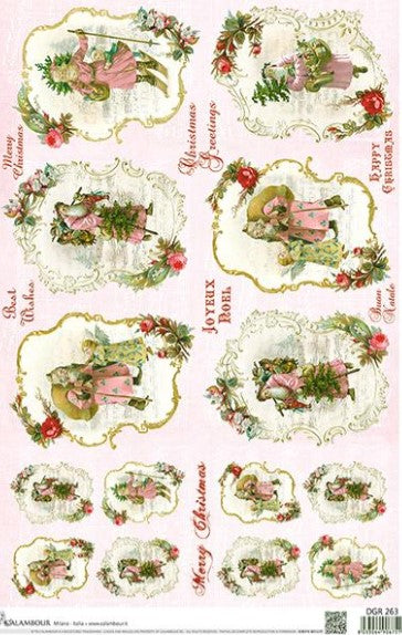 Pink Christmas Vintage Santas by Calambour