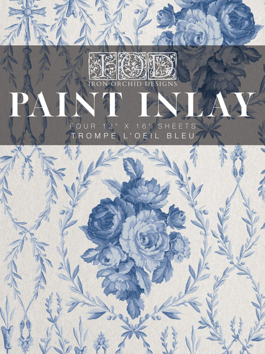 Trompe L' Oeil Blue Paint Inlay