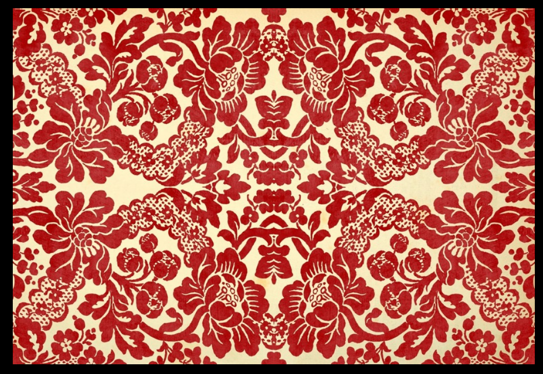 Red Damask Roycycled Decoupage Paper