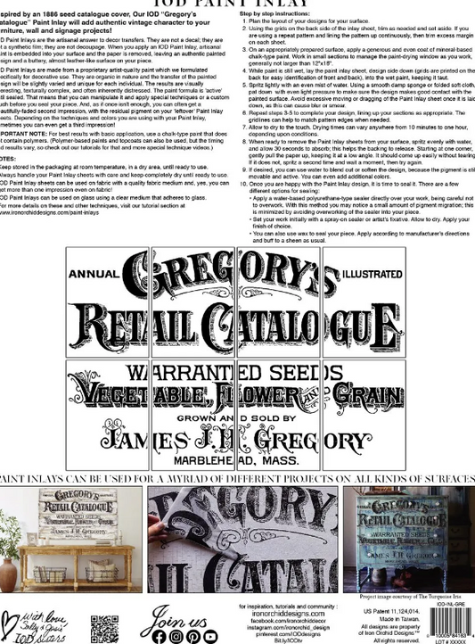Gregory's Catalogue IOD paint Inlay