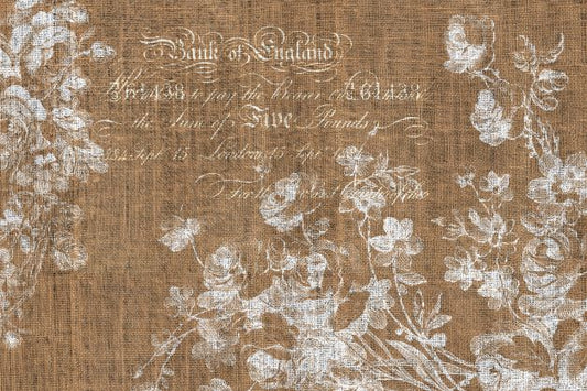 Floral Burlap Roycycled Decoupage Paper