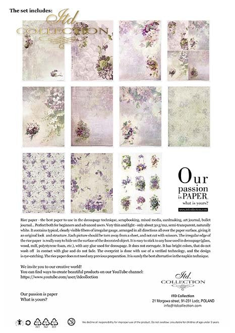 Flower Post Violet Collection ITD Rice Paper