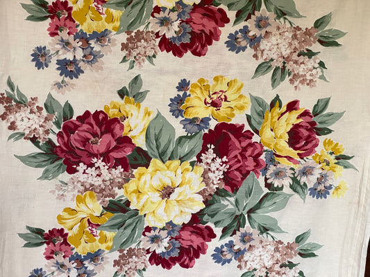 Vintage Cotton Floral Fabric