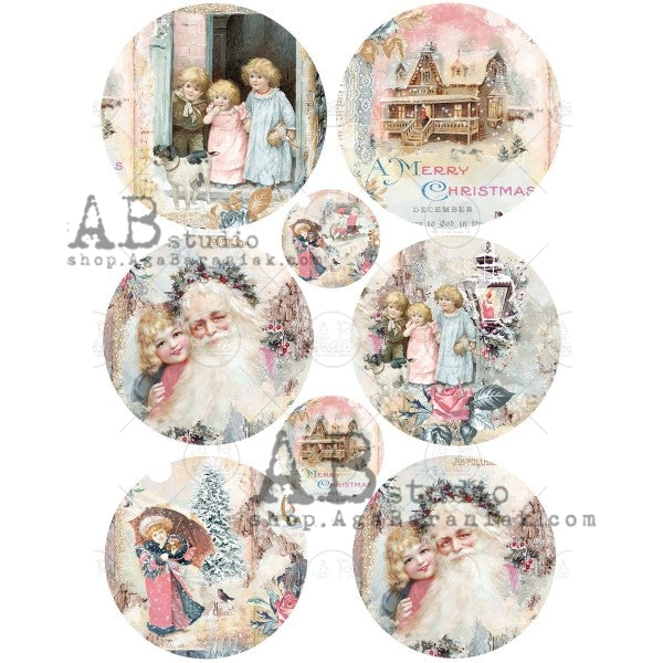 AB Studio Joyful Children and Santa round designs