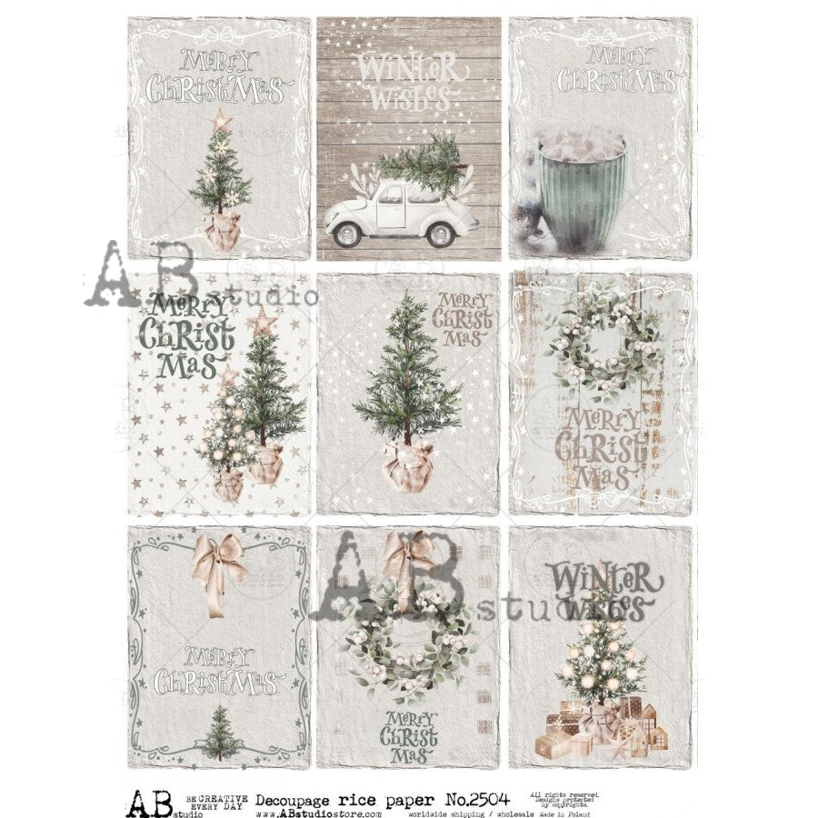 AB Studio Farmhouse Christmas 9 designs one sheet