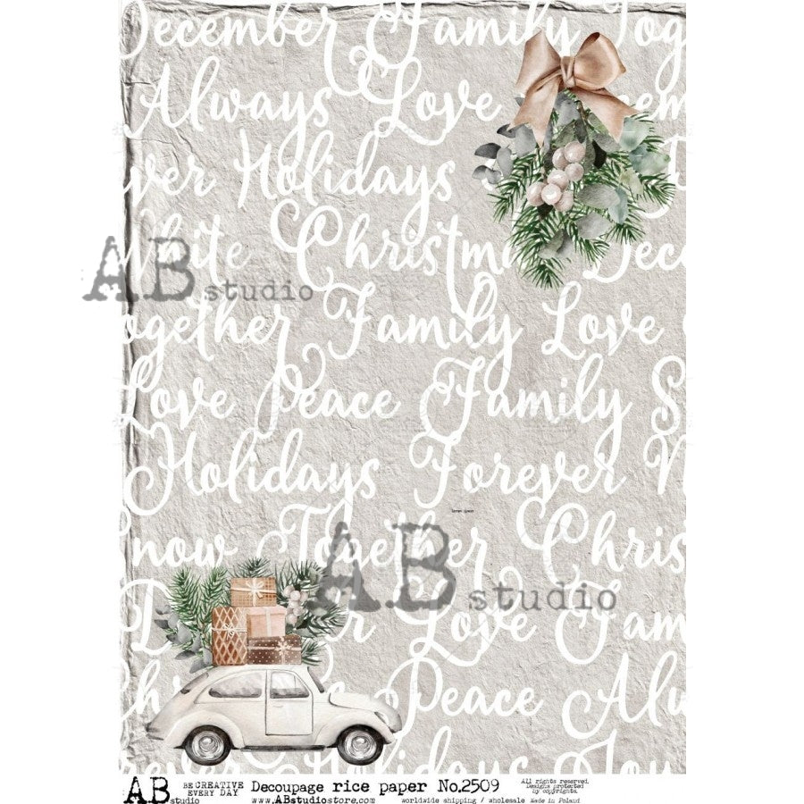 AB Studio Farmhouse Christmas Script Paper