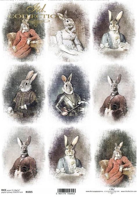 Bunny Portraits ITD Decoupage Paper