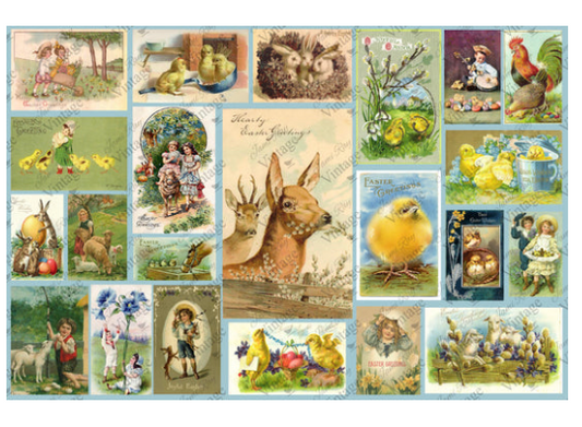 JRV Vintage Easter Cards Paper